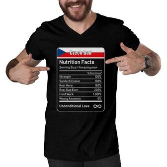 Czech Dad Nutrition Facts Father's Day Gift Men V-Neck Tshirt | Mazezy