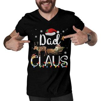 Dad Claus Grandma Santa Pajamas Christmas Dad Papa Men V-Neck Tshirt | Mazezy