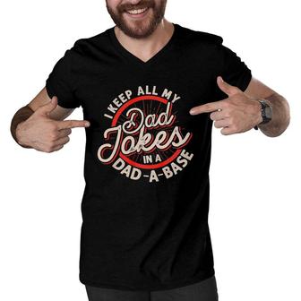 Dad Jokes Programmer Dad Nerdy Father Database Geeky Men V-Neck Tshirt | Mazezy