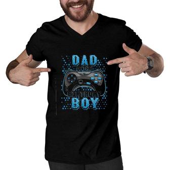  Dad Of The Birthday Boy Matching Video Gamer Birthday Party Men V-Neck Tshirt - Seseable