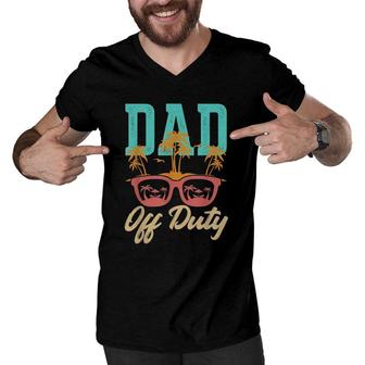 Dad Off Duty Out For Some Sunglasses And Beach Men V-Neck Tshirt | Mazezy