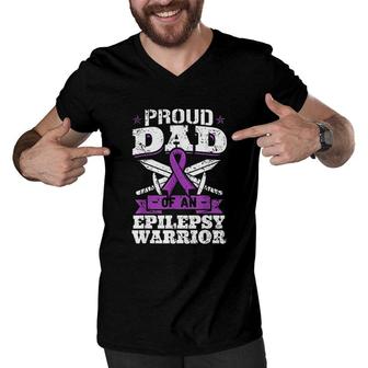Dad Proud Awareness Month Gift Men V-Neck Tshirt | Mazezy