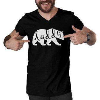 Daddy Bear Daddy Bear Dad Daddy Tee Men V-Neck Tshirt | Mazezy