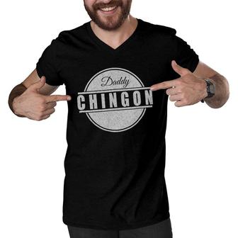 Daddy Chingon Vintage Men V-Neck Tshirt | Mazezy