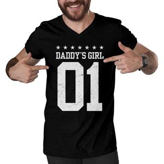Daddy's Girl 01 Family Matching Women Daughter Father's Day Pullover Men V-Neck Tshirt | Mazezy
