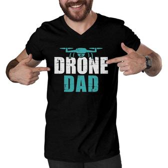 Drone Dad Father's Day Gift For Pilots Men V-Neck Tshirt | Mazezy