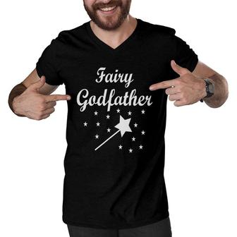 Fairy Godfather Wears Fun & Cute Men V-Neck Tshirt | Mazezy