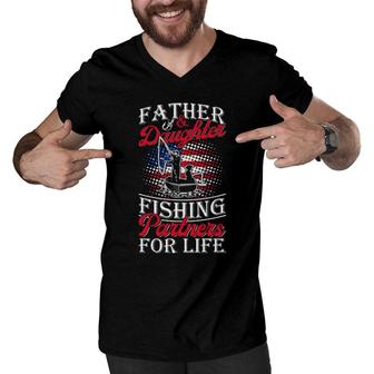 Father And Daughter Fishing Partners For Life Men V-Neck Tshirt | Mazezy