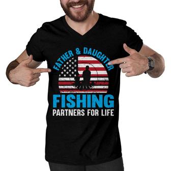 Father & Daughter Fishing Partners For Life Men V-Neck Tshirt | Mazezy