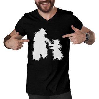 Father & Daughter Riding Partners Men V-Neck Tshirt | Mazezy