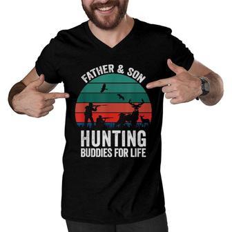Father And Son Hunting Buddies For Life Men V-Neck Tshirt | Mazezy