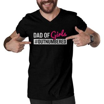 Father's Day Dad Of Girls Outnumbered Men V-Neck Tshirt | Mazezy