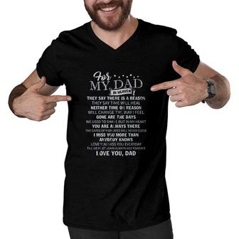 For My Dad In Heaven Men V-Neck Tshirt | Mazezy