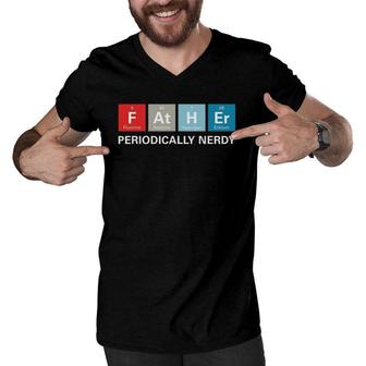 Funny Dad Father's Day Gift Periodic Table Nerdy Tee Men V-Neck Tshirt | Mazezy
