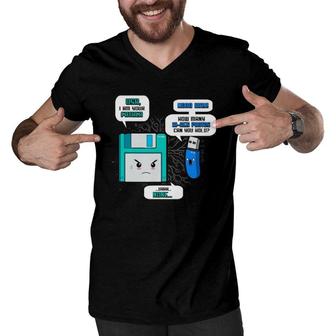 Funny Floppy Usb I Am Your Father Computer Geek Gift Men V-Neck Tshirt | Mazezy