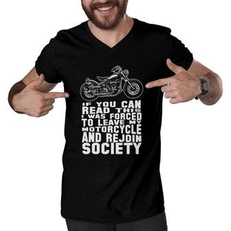 Funny Motorcycle For Men Riding Biker Dad Bike Men V-Neck Tshirt | Mazezy