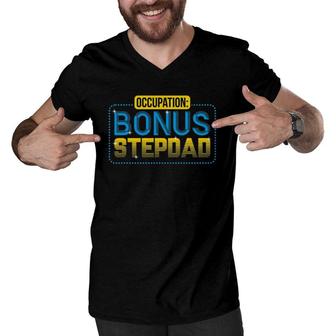 Funny Not A Stepdad But A Bonus Dad Father's Day Gift Men V-Neck Tshirt | Mazezy
