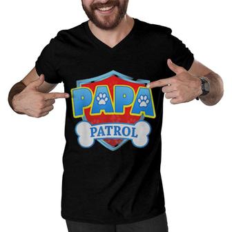 Funny Papa Patrol – Dog Mom, Dad For Men Women Men V-Neck Tshirt | Mazezy