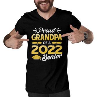 Funny Proud Grandpa Of A 2022 Senior 22 Graduation 2022 Ver2 Men V-Neck Tshirt | Mazezy