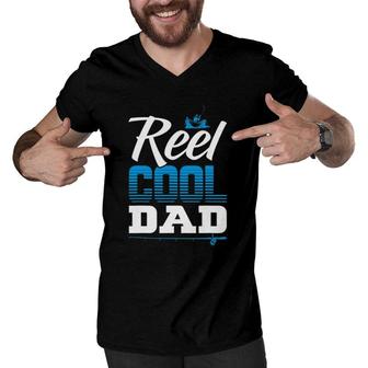 Funny Reel Fishing Father's Day Angling Gift From Kids Men V-Neck Tshirt | Mazezy