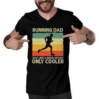 Funny Running For Men Dad Marathon Runner Coach Marathoner Men V-Neck Tshirt | Mazezy