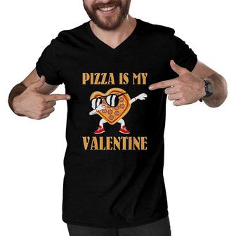 Funny Valentines Day Gifts Boys Kids Pizza Is My Valentine Men V-Neck Tshirt - Seseable