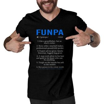 Funpa Definition Grandpa Fathers Day Men V-Neck Tshirt | Mazezy