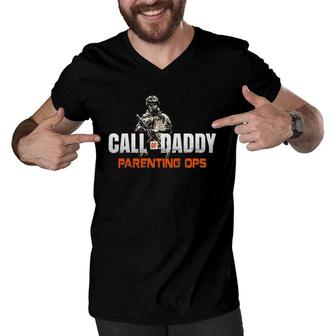 Gamer Dad Call Of Daddy Parenting Ops Funny Dad Father's Day Men V-Neck Tshirt | Mazezy