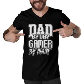 Gamer Dad Fathers Day Video Computer Games Gift Idea Men V-Neck Tshirt | Mazezy