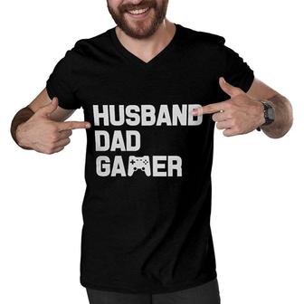 Gaming Gamer Husband Dad Men V-Neck Tshirt | Mazezy