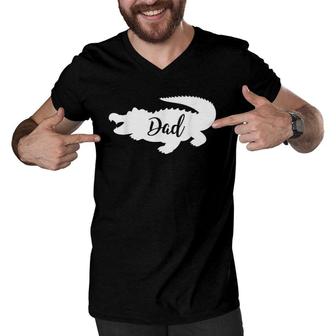 Gator Dad Animal Lover Tee Men V-Neck Tshirt | Mazezy