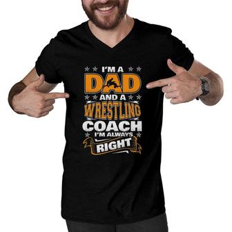 Gifts For Men Wrestling Coach Wrestling Dad Men V-Neck Tshirt | Mazezy