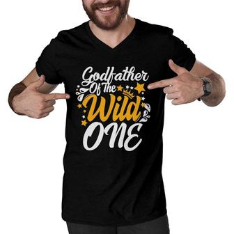 Godfather Of The Wild One 1St Birthday Party First Thing Men Men V-Neck Tshirt | Mazezy