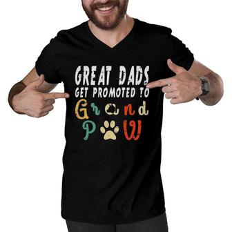 Grand Paw Dog To Great Dads Get Promoted To Grandpaw Men V-Neck Tshirt | Mazezy