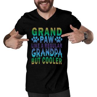 Grand Paw Like A Regular Grandpa Grandpaw Dog Gifts Dad Men V-Neck Tshirt | Mazezy