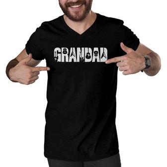 Grandad Father's Day Gifts Ideas Guitar Lover Guitarist Men V-Neck Tshirt | Mazezy