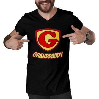 Granddaddy Superhero Boy - Father's Day Gift Tee Men V-Neck Tshirt | Mazezy