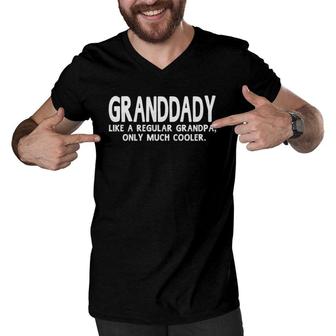 Granddady Definition Like Regular Grandpa Only Cooler Funny Men V-Neck Tshirt | Mazezy