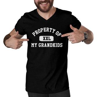 Grandpa- Property Of My Grandkids Men V-Neck Tshirt | Mazezy