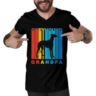 Grandparent Grandpa Grayhound Men V-Neck Tshirt | Mazezy