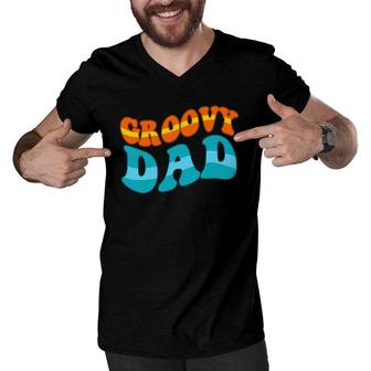 Groovy Hippie Dad Gifts For Men Women Men V-Neck Tshirt | Mazezy