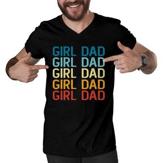 Hashtag Girl Dad Father's Day Gift From Wife Or Daughters Men V-Neck Tshirt | Mazezy
