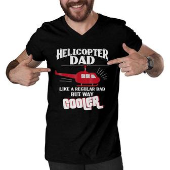 Helicopter Pilot Dad Gif Flight Mechanic Fathers Day Men V-Neck Tshirt | Mazezy