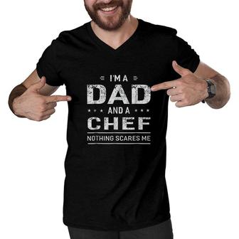 Im A Dad And Chef Men V-Neck Tshirt | Mazezy