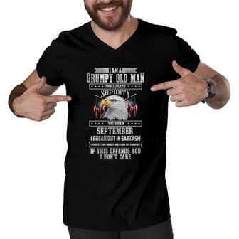 I'm A Grumpy Old Man Born In September Father's Day Gift Men V-Neck Tshirt | Mazezy