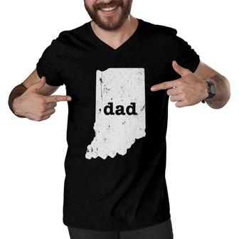 Indiana Dad Gifts To Dad From Daughter Dad Gifts Men V-Neck Tshirt | Mazezy