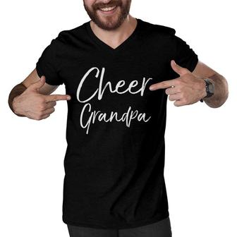 Matching Family Cheerleader Grandfather Gift Cheer Grandpa Men V-Neck Tshirt | Mazezy