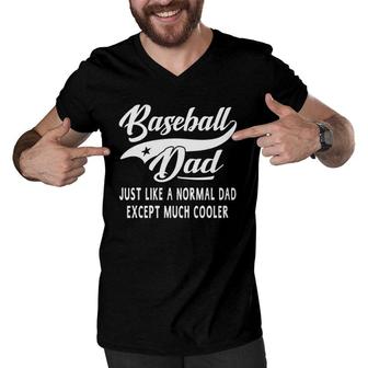 Men's Baseball Dad Father's Day Gift Men Baseball Men V-Neck Tshirt | Mazezy