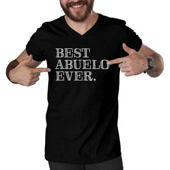 Mens Best Abuelo Ever Funny Spanish Gift For Grandfather Men V-Neck Tshirt | Mazezy