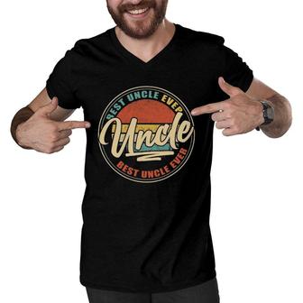 Mens Best Uncle Ever Funny Grandpa Gift Papa Gifts Father's Day Men V-Neck Tshirt | Mazezy